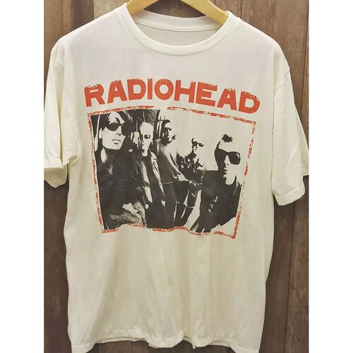Radiohead Rock Band White Short Sleeve Cotton T-shirt Crew N