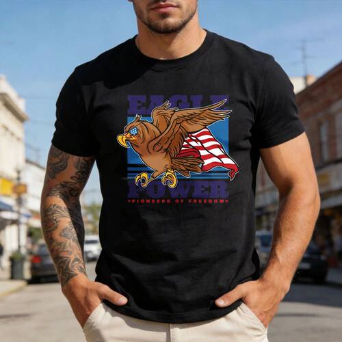 Eagle Power Pioneers of Freedom T-Shirt American Flag Creati