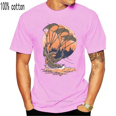 Swooping Sloth Funny Skydiving Gift T-Shirt For Mens Cotton