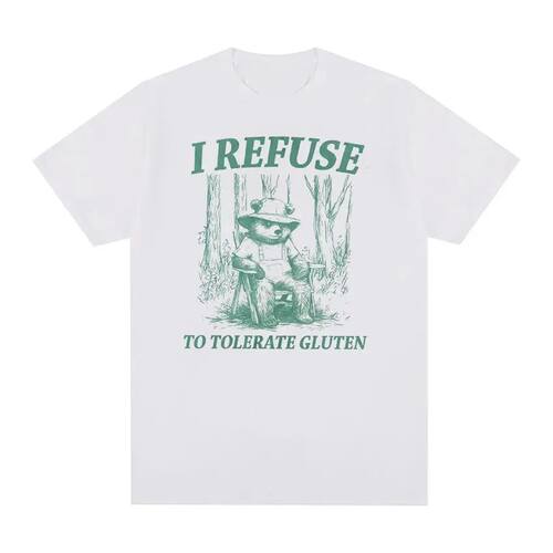 2025Gluten I Refuse To Tolerate  Meme Panda T Shirt Men Wome