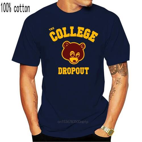 College Dropout T Shirt Men Kanye West Music Printed Gift Sh