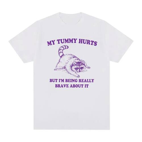 2015Brave about It Raccoon Meme T Shirts Funny Men Women Cas