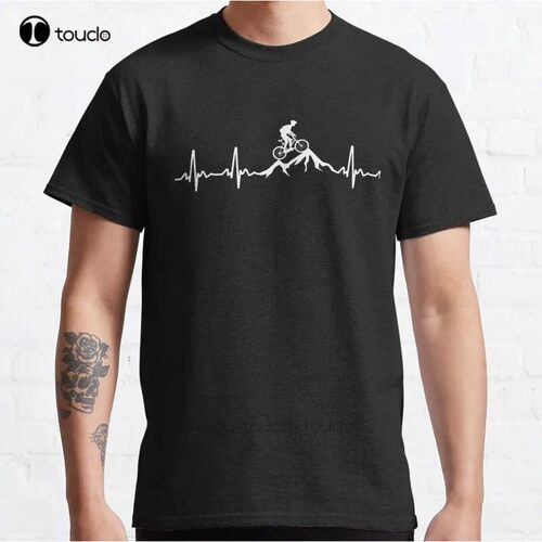 New Mountain Bike Heartbeat Funny Mtb Dirt Bike Shirt Classi