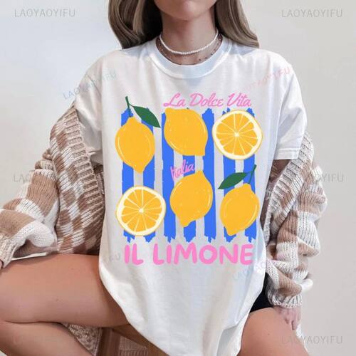 Italian Summer La Dolce Vita Refreshing Lemon Graphic T Shir