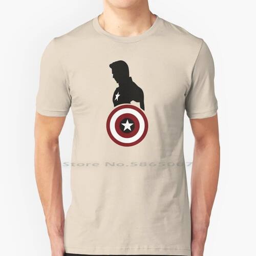 Cap America 100% Cotton T Shirt Captain Hero Nerd Geek Shiel