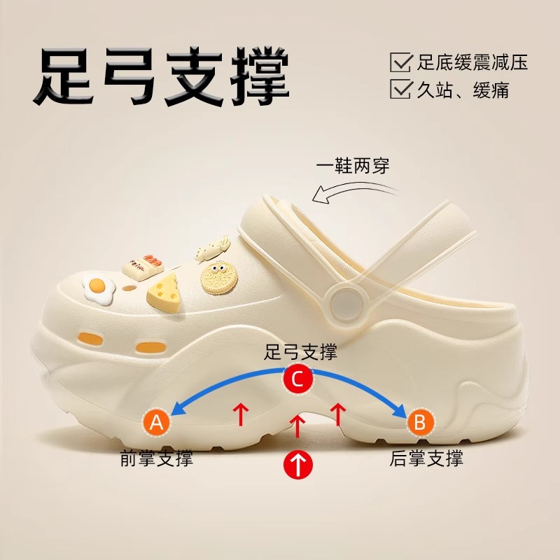 足弓支撑洞洞鞋女eva防滑夏外穿