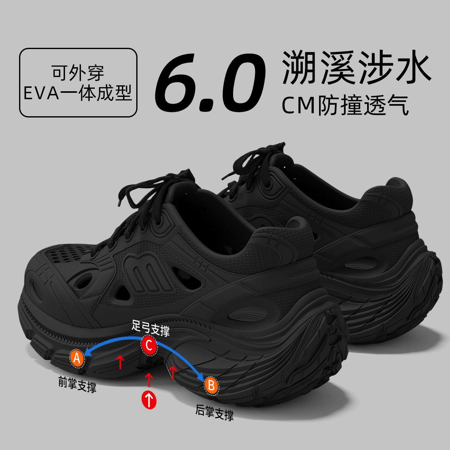 厚底洞洞鞋男款夏季外穿2026新款图片