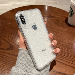 钻石纹手机壳适用苹果xsmax硅胶x透明iphone软壳xr全包iphonex镜头xsxmax防摔xmax新款 10网红9套ins风ipx女xa