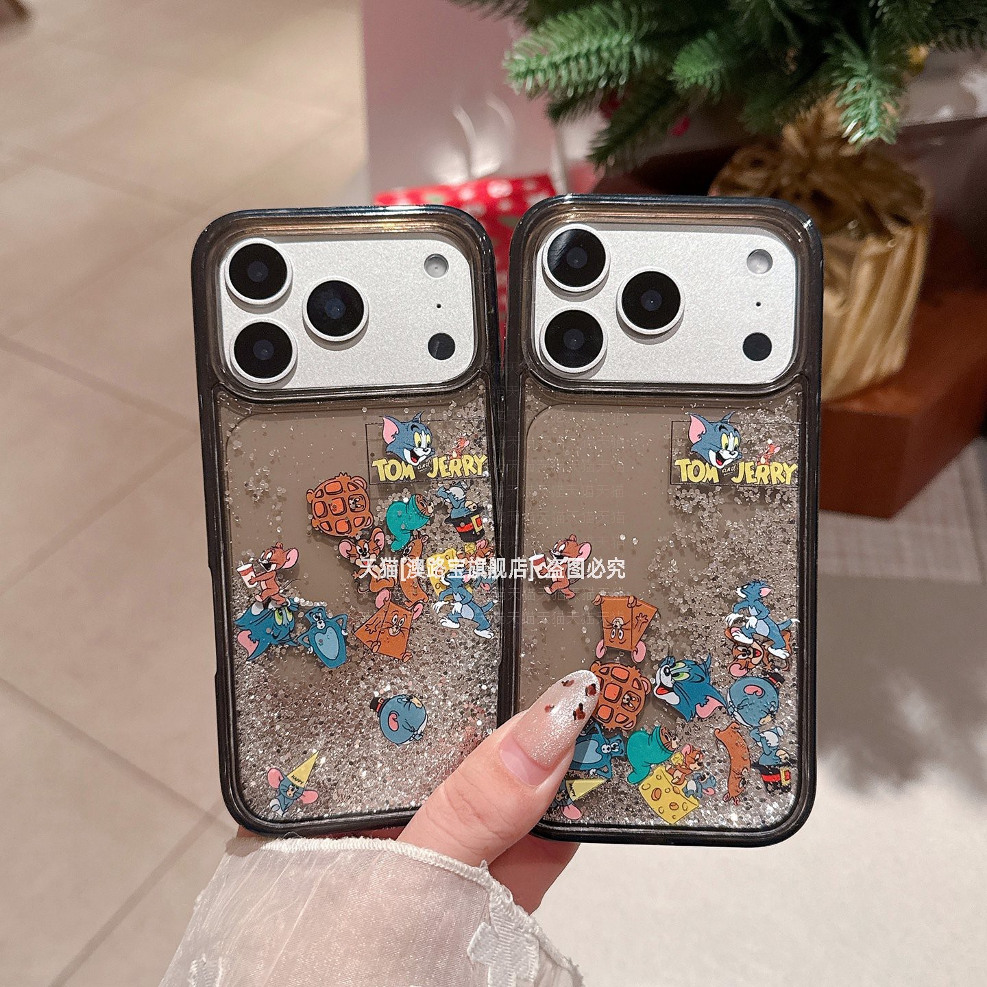 趣味猫和老鼠全包防摔流沙壳