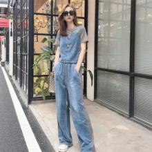 RIERA休闲时尚牛仔套装女夏季2025新款网红减龄炸街时髦洋气运动