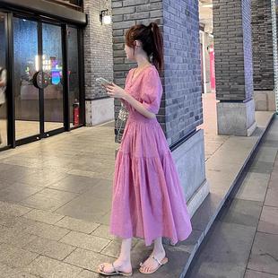 RIERA高级感法式 小个子收腰显瘦洋气A字 茶歇连衣裙女2025夏季 新款