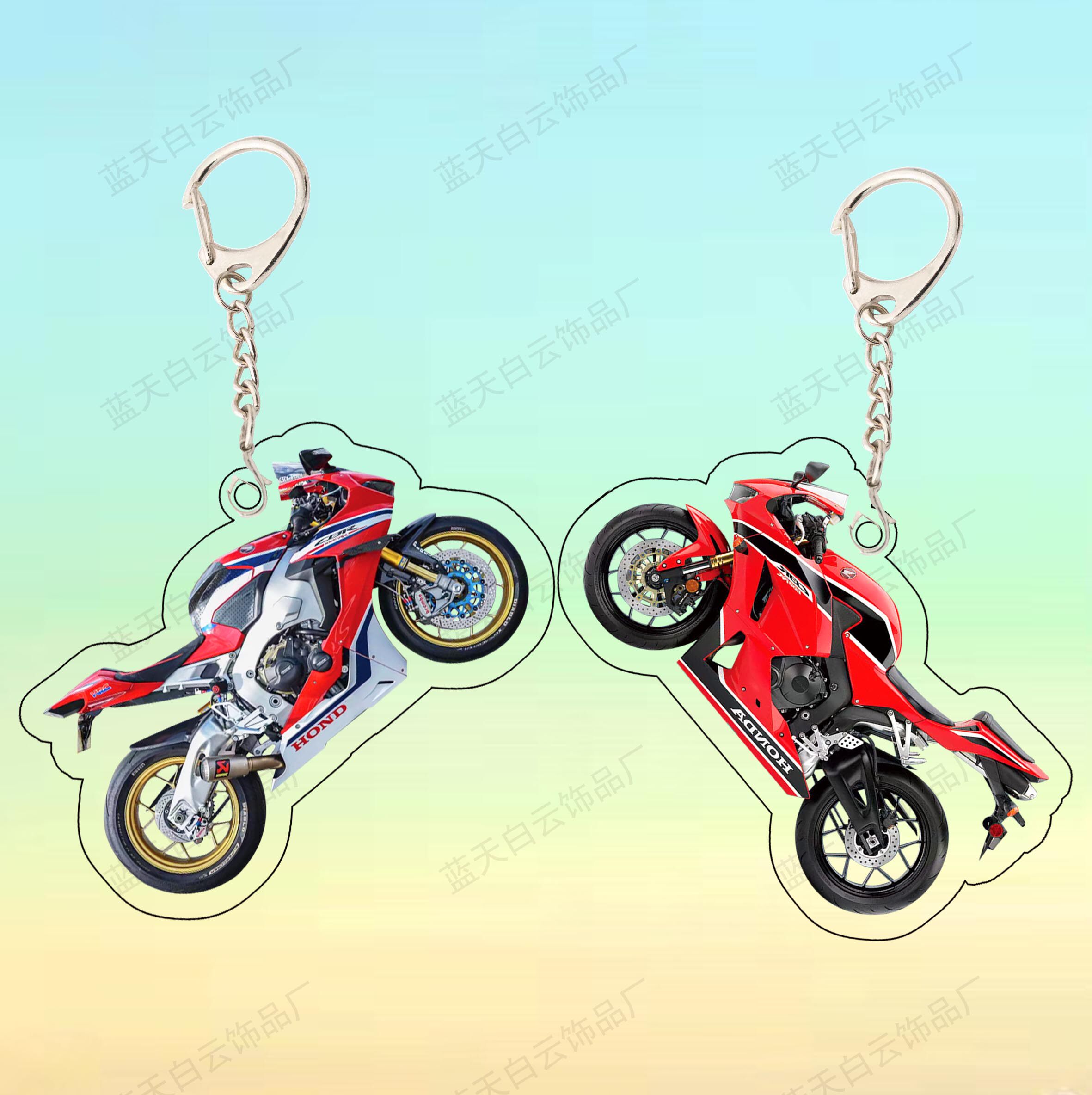 摩托车机车钥匙扣书背包挂件骑行挂饰男生礼物本田cbr650金翼骑士