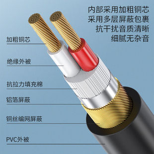 广昌兴 G.C.X 3.5mm转双莲花头音频线3.5一分二红白2RCA连接线