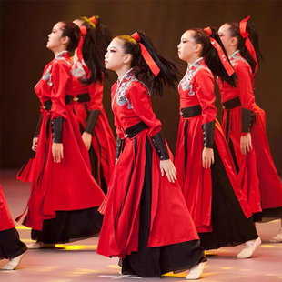 雪龙吟古典舞蹈扇子演出天地龙鳞运动会表演服万疆练功花木兰古装