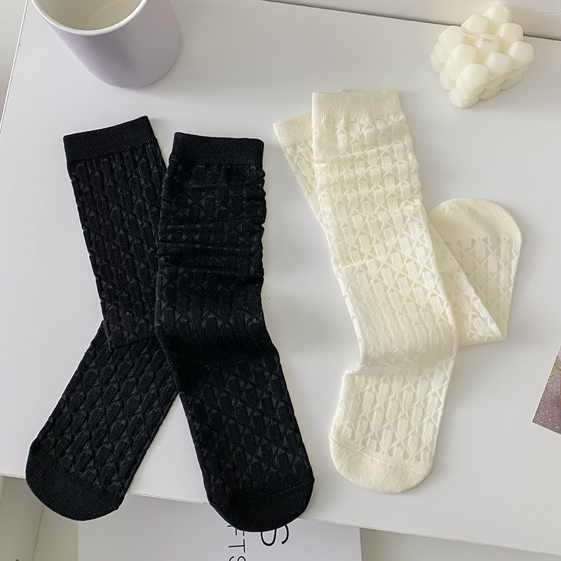 "窃取天上三分景,好应梦里几行诗"春夏黑白色薄透菱形少女风