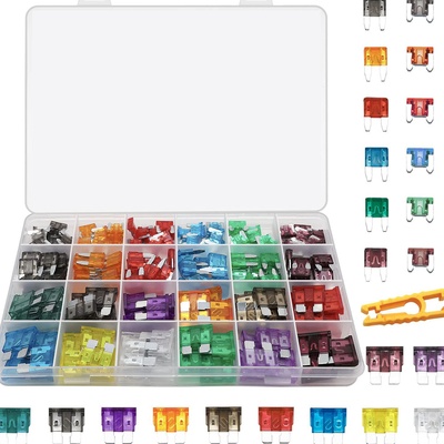 跨境批发180PCS盒装 中号小号迷你汽车电路保护插片式保险丝1-40A