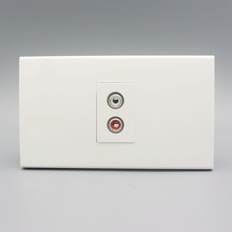 120型AV音频免焊面板 红白双孔莲花音频插座多媒体AV音频莲花母座