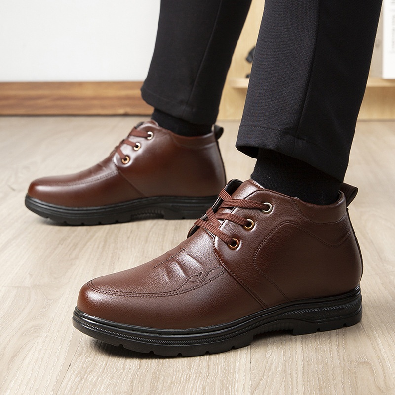 棉鞋男冬季保暖加绒加厚厂家直销男士加绒休闲皮鞋舒适透气保暖厚