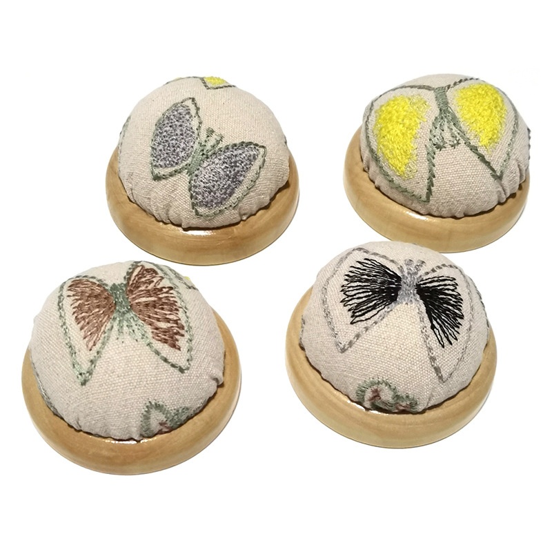 跨境绣花木底针插 针扎田园复古风针垫插针包十字绣缝纫工具E629