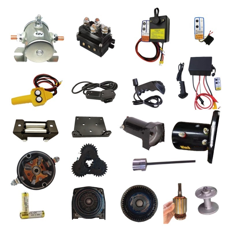 电动绞盘配件大全无线遥控导绳器手柄继电器刹车电机齿轮外壳碳刷