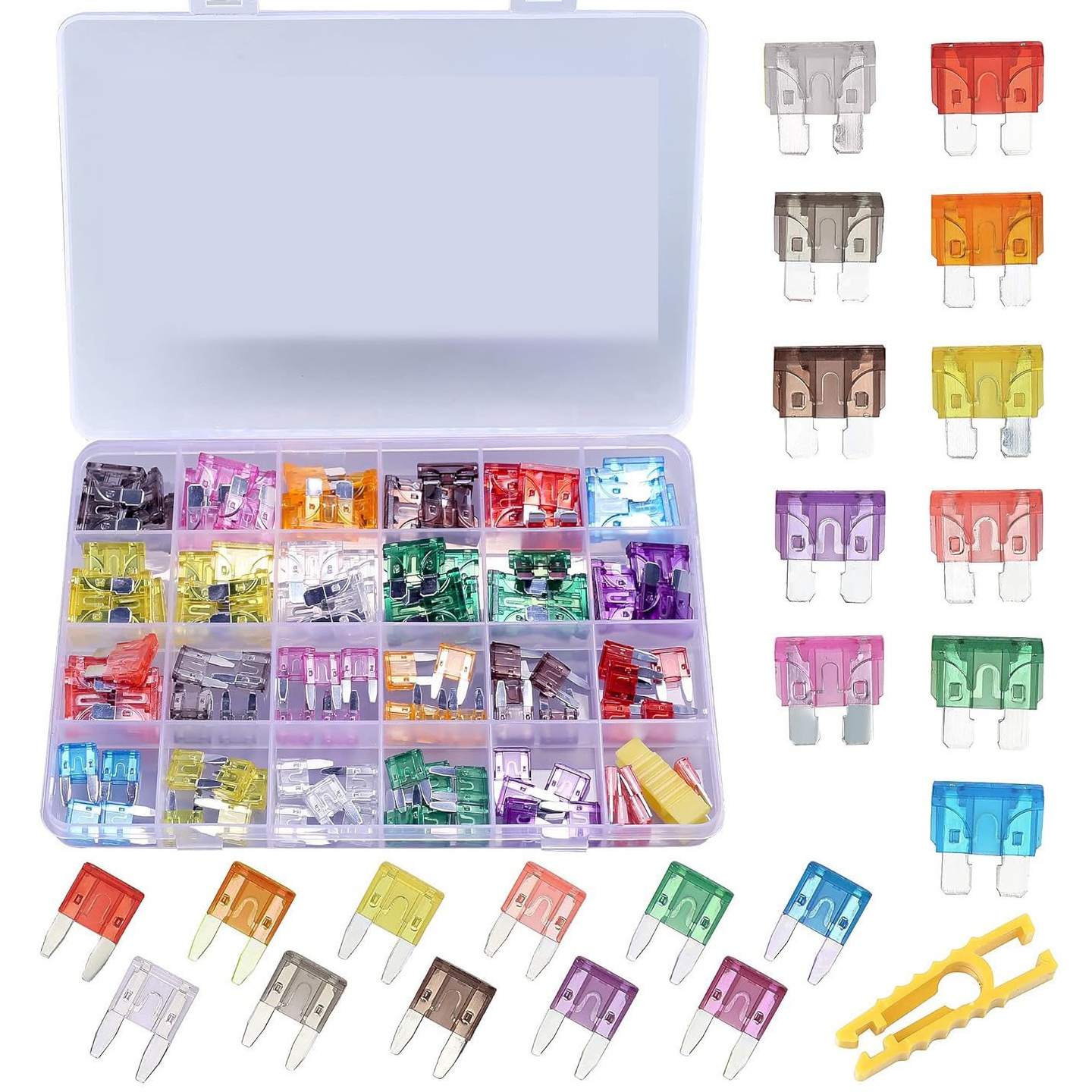 跨境批发120PCS盒装 中号/小号 汽车插片式保险丝,电路电线保险片