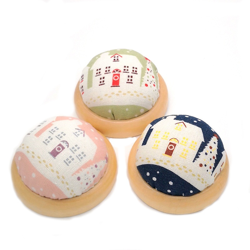 跨境木底座针插包针垫十字绣插针包手工DIY缝纫工具布艺针扎 E255