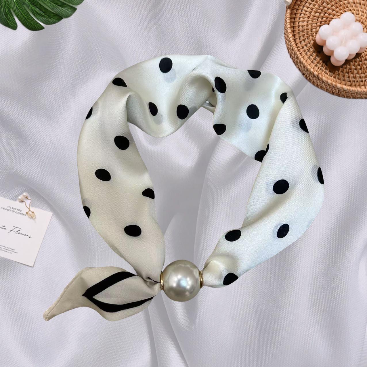 法式珍珠项链磁吸扣懒人丝巾