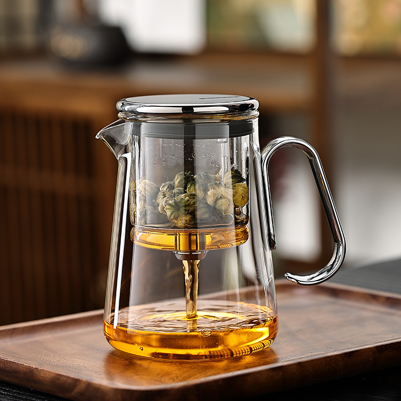 磁吸飘逸杯泡茶壶家用办公耐高温玻璃泡茶杯茶水分离茶具冲茶神器