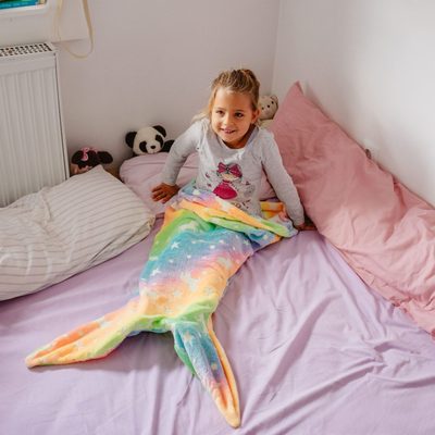 Mermaid Tail Blanket Sleeping Bag Soft Flannel Wrap Glow