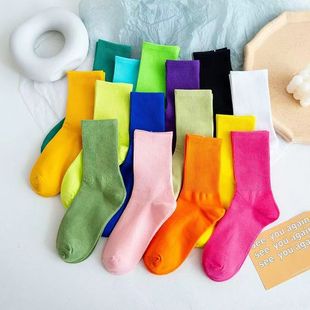 Heaps of socks Wicking sweat mid-tube socks candy color