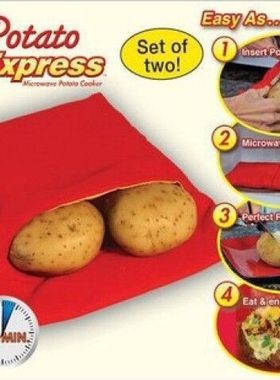 Microwave Potato Bag Cooker Perfect 4 Minutes Red Baked Pouc