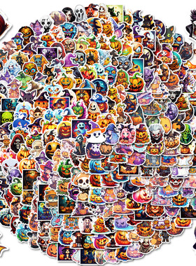 300pcs Halloween Adhesive Stickers Pumpkin Spider Clings