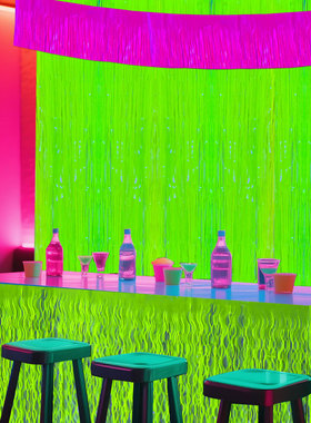 Fluorescent macaron rain curtain banner for festival party