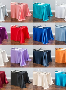 White Satin Table Cloth cmxcm Rectangle Table Cover WholeSa