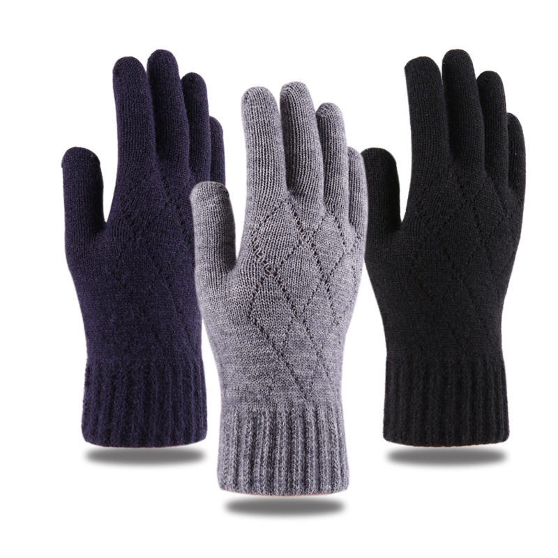 Cold resistant outdoor cycling fleece touch screen gloves