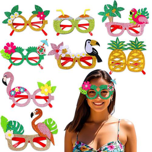 Hawaiian Glasses Kit Luau Summer Birthday Decoration Tropica