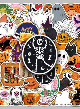 50 Halloween cartoon luggage stickers waterproof stickers
