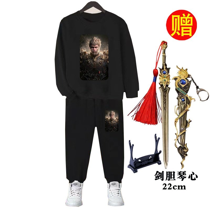2025新款黑神话悟空周边动漫国潮游戏爆款中大童秋冬季棉加厚