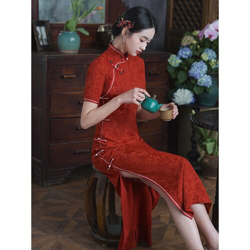 2026新款红色旗袍夏季敬酒服新娘感新中式订婚礼服裙高考送考