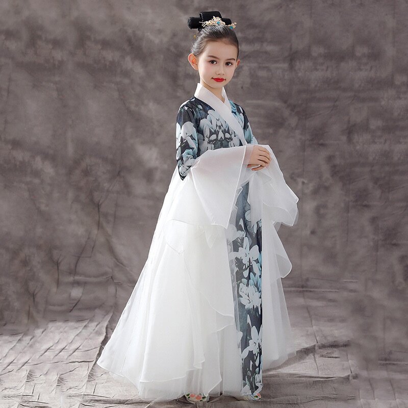 2026新款中国风儿童礼服女童古装超仙汉服古筝演出服走秀模特国潮