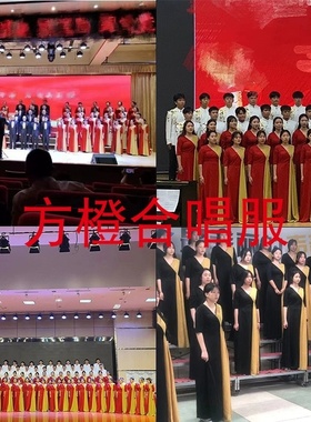 2025新款大合唱团演出服装女优雅气质学生团体合唱礼服长款迎