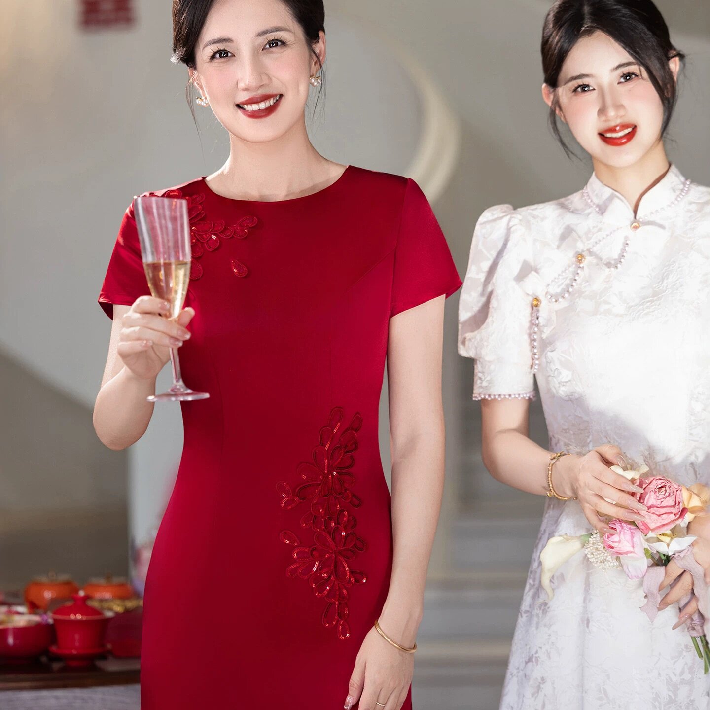 2026新款高端轻奢感妈妈婚礼敬酒礼服刺绣婚庆婚宴旗袍春季高