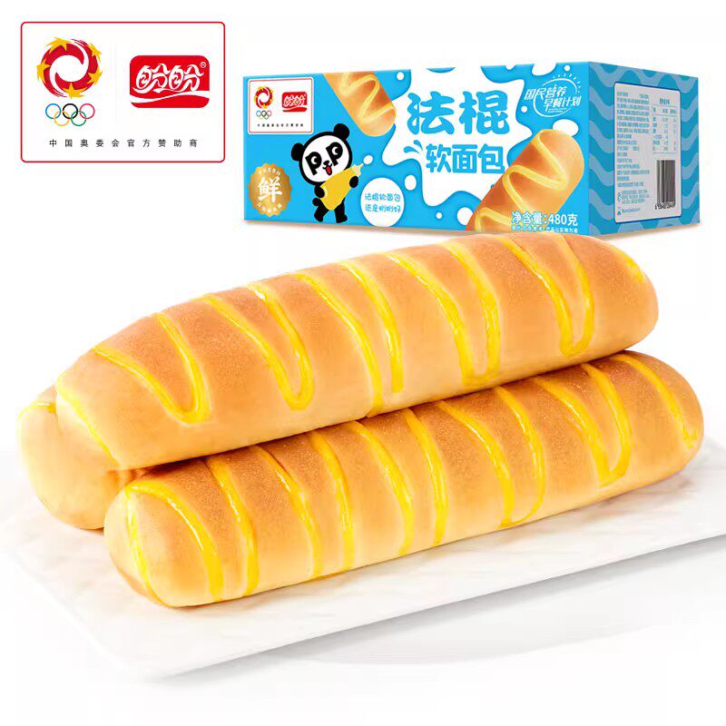 盼盼法棍软面包480g手撕面包营养早餐代餐食品法式长棍零食糕点