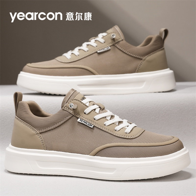 意尔康男鞋2026新款春夏季透气防臭一脚蹬高端板鞋爸爸男士帆布鞋