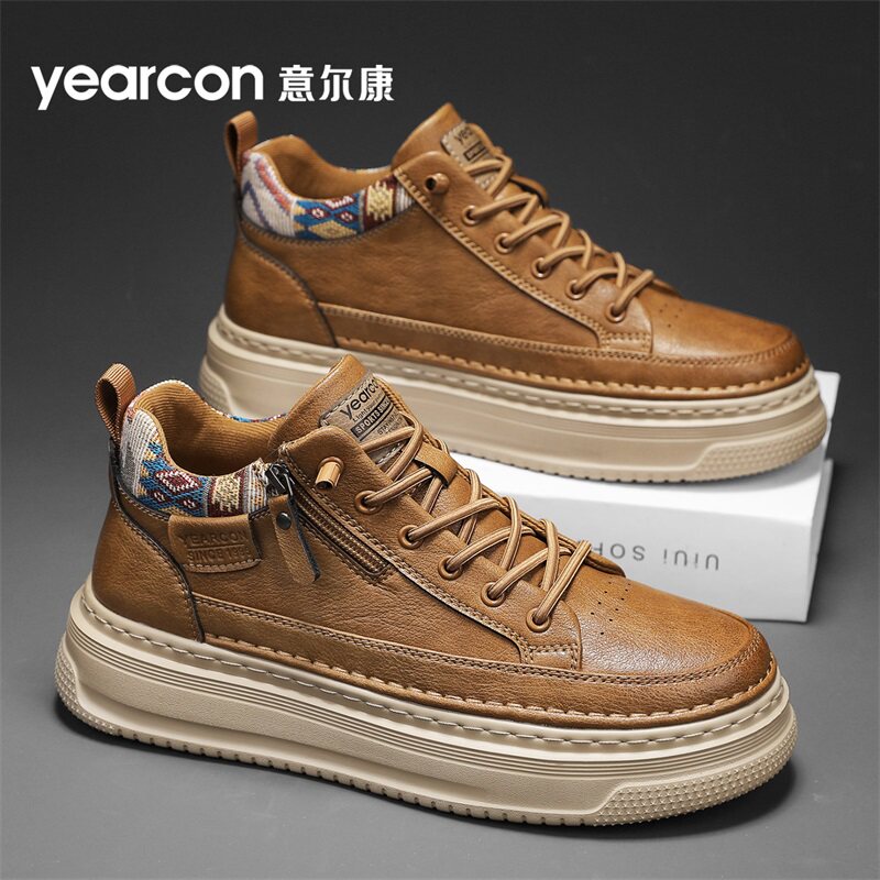 意尔康男鞋2026新款春秋冬季加绒棉鞋防雨水超火爆款男士休闲板鞋