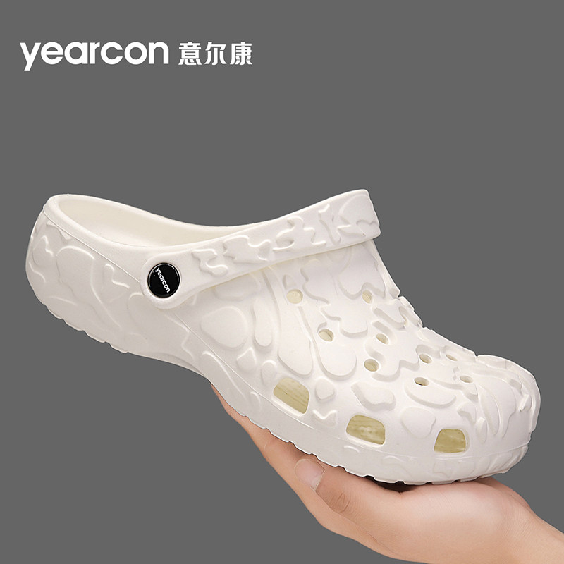 意尔康洞洞鞋男款2026新款夏季外穿防滑男士厚底休闲沙滩拖鞋凉鞋
