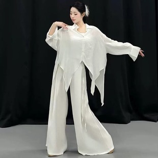 现代舞宽松衬衫 飘逸练功服中国风舞蹈服日常可穿流行舞古典演出服