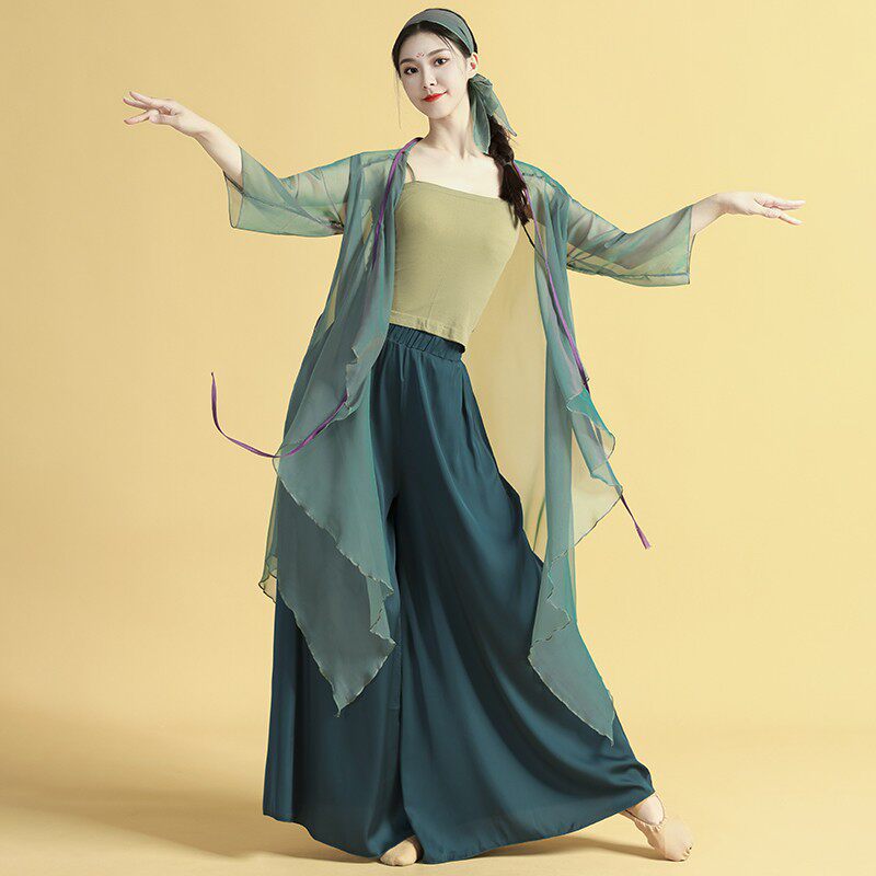 青蛇舞蹈服装古典舞蹈仙女飘逸纱衣中国风套装艺考剧目表演出服装