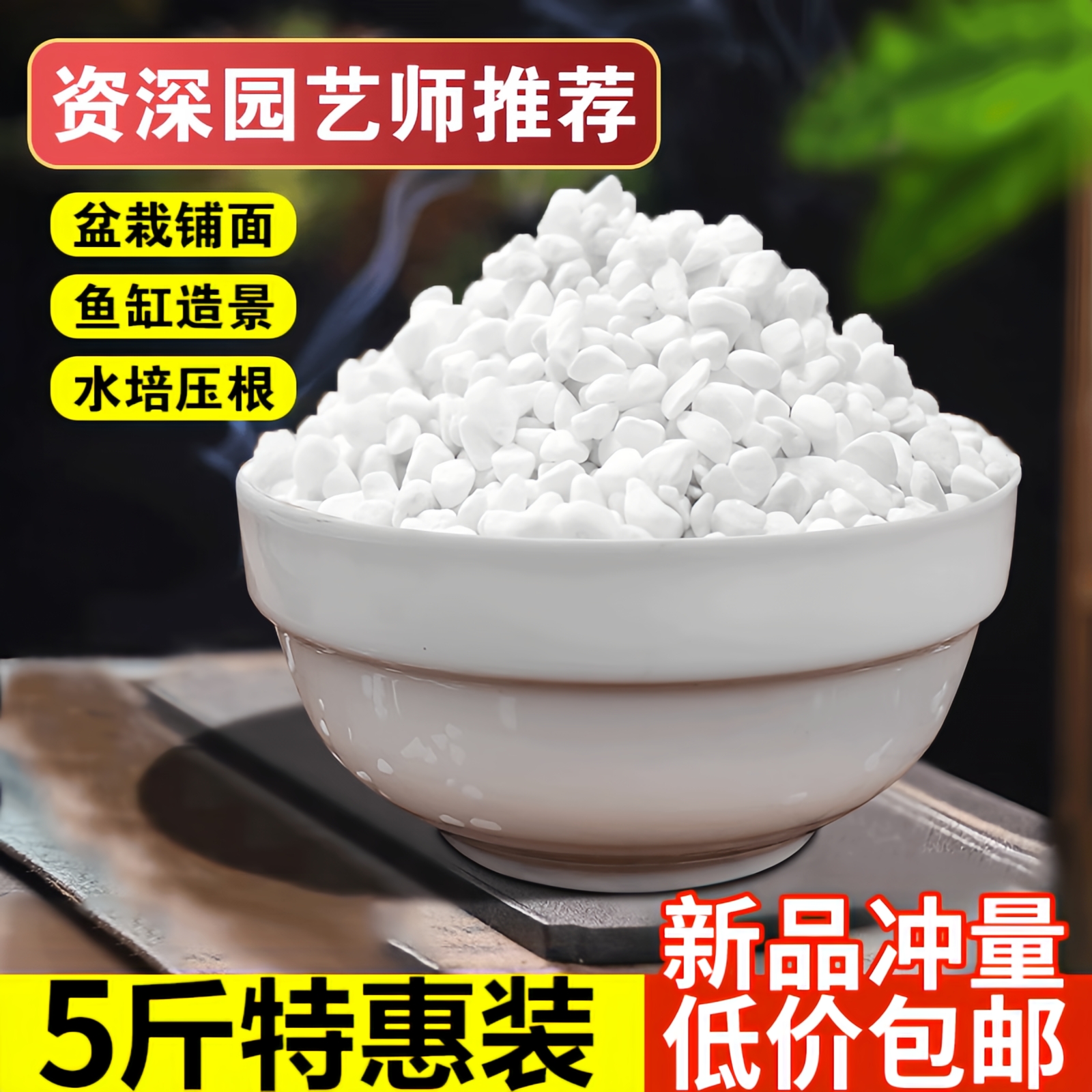 小白石子鹅卵石花盆多肉铺面石头