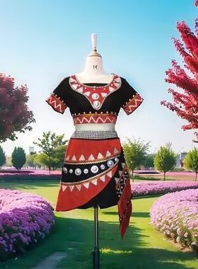 云南成人佤族女装甩发舞蹈服阿佤阿娃民族舞台服佤族壮族演出服装